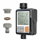 CROSOFMI Timer Irrigazione Giardino Programmatore Temporizzatore Centralina Irrigazione Automatica IPX5 Impermeabile/Ritardo Pioggia/modalità di Irrigazione Manuale/Funzione di Blocco Bambini