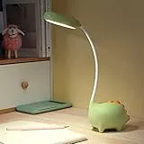 LUFEIS Lampada da Scrivania per Bambini, Lampada da Tavolo con Dinosauro, Lampada da Tavolo Bambini Cameretta, Lampada da Tavolo Creativa, Lampada da Comodino Touch Dimmerabile, USB Ricaricabile-Verde