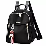 Tokeya Zaino Donna Antifurto, Casual Borsa Tracolla Moda Zainetto Ragazza Leggero Impermeabile Viaggio Daypack Regolabile Zaini Piccolo Spalla Borse per Scuola Lavoro Shopping Trekking, Nero