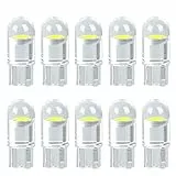 LncBoc Lampade W5W LED T10 194 168 1SMD COB 12V 6000K Bianco Super Luminoso per Luci Targa LED Auto Lampadina Luci LED Posizione Cortesia Interne Targa Lampade Confezione da 10