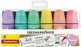 Eberhard Faber 551403 - Mini evidenziatori con punta a cuneo, in colori pastello, confezione da 6 pezzi