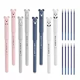 QAQHZW 8Pcs Penna gel cancellabile a forma di animale,Penne a Inchiostro Gel Cancellabili, Penna A Sfera Cancellabile 10 Ricariche Penne Cancellabili