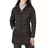 Amazon Essentials Cappotto di Piumino Leggero Impermeabile con Cappuccio (Taglie Forti Disponibili) Donna, Nero, XXL