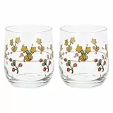 THUN, Set di 2 Bicchieri per Acqua in Vetro Decorato, Linea Sweet Christmas, Ø 7.55 cm