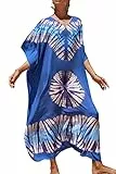 LikeJump Donna Boho Maxi Caftano Kimono Homewear Abito da Spiaggia Costume da Bagno