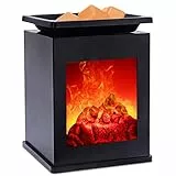 SALKING il camino Elettrico Lampade profumate per cubetti di cera profumata, Bruciatori per oli essenziali, Lampada a luce notturna a bagliore caldo per casa, camera da letto, regali di compleanno