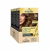 Schwarzkopf Palette Oleo, colorazione permanente copertura professionale capelli bianchi, Senza ammoniaca, 6-80 Biondo Nocciola, confezione da 3