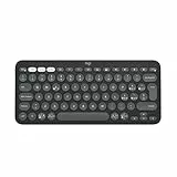 Logitech Pebble Keys 2 K380s, tastiera Bluetooth multidispositivo con tasti di scelta rapida personalizzabili, sottile e portatile, Easy-Switch per Windows, macOS, iPadOS, Android, ChromeOS -Grafite