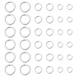 60 Pezzi 925 Anelli Salto, 4 mm,5mm,6mm di Dimensioni Assortite Anelli di Salto Argento Connettori per Anelli Aperti per Creazione di Gioielli Collane Accessori Fai Da Te