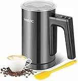 YISSVIC Montalatte Elettrico Cappuccino 550W Cappuccinatore 300ml Schiumatore in Acciaio Inox con Rivestimento Antiaderente per Caffè, Latte, Cappuccino, Nero