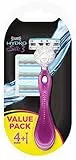 Wilkinson Sword - Hydro Silk 3 Hybrid + 3 Lame Di Ricambio- Rasoio Per Donna - 90 Gr