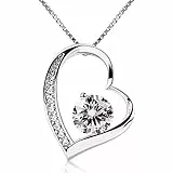 B.Catcher collana in argento con pendente a cuore d'argento e zircone cubico