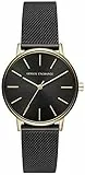 Armani Exchange Orologio a tre lancette da donna, cassa in acciaio inossidabile dorata da 36 mm e bracciale in acciaio inossidabile, AX5548
