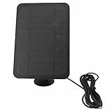 Focket Pannello Solare da 4W 5V per Telecamera da Esterno Arlo, per Telecamera di Sicurezza Ring, per Telecamera Blink Floodlight, Alimentazione Solare Impermeabile per Il Sistema di sicu (Nero)