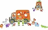 RB&G Camion safari in legno/Vari animali con cui attaccare e giocare / 2 rangers/Ruote silenziose Nome del prodotto