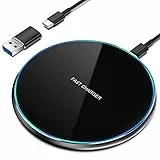 Caricatore Wireless 15W Caricatore Senza Fili Rapida Caricabatterie Wireless per iPhone 14 Pro Max/14/13/12/11/X/XS/8Plus,Samsung Galaxy S22/S21/S10 Note 20/10+, Huawei, Xiaomi, AirPods/Galaxy Buds