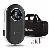 OneAmg Mini Compressore Aria Portatile Cordless con Batteria Ricaricabile 2000mAh Gonfiatore Elettrico 150PSI con LED Light Schermo LCD Compressore per Auto, Moto, Bici