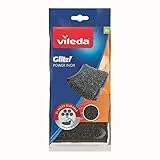 Vileda Power Inox Glitzi Paglietta Abrasiva, Antiruggine, Rimuove le Incrostazioni più Difficili