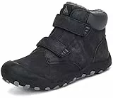 Mishansha Stivali da Neve Bambini Caldo Stivaletti Invernali Bambina Ragazzi Antiscivolo Outdoor Scarponi Trekking Nero, Gr.29 EU