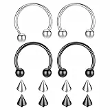 Morfetto 16G G23 Titanio a Ferro di Cavallo setto Anelli internamente filettato Naso Anelli Hoop Helix Daith Cartilagine Trago Orecchini Capezzolo Sopracciglio Monili penetranti del Corpo 14MM