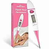 Easy@Home Termometro Basale per la Pronostico della Fertilità con Intervallo 1/100° e Funzione Memoria - Monitorare e Confermare l'Ovulazione con l'App Premom