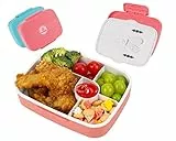 Dreamhigh® Porta Pranzo, 1300ml Lunch Box Prova di Perdite per Bambini e Adulti, Bento Box con 5 Scomparti e Posate(Forchetta e Cucchiaio), senza BPA, Sicuri per Microonde e Lavastoviglie - rosa