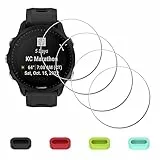 iDaPro Pellicola vetro per Garmin Forerunner 955/955 Solar Smartwatch + tappi in silicone anti-polvere vetro temperato Protezione antigraffio