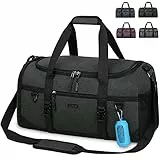 Lubardy Borsone Palestra Uomo Donna 40L Impermeabile Borsone da Viaggio Grande con Asciugamano Palestra e Scomparto Scarpe Duffel Bag Borsa Sportiva Nuoto Nero