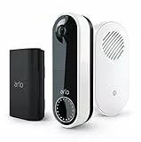 Arlo EssentialVideo Doorbell wi-fi 1080p, sensori movimento e allarme, con campanello Chime 2 e batteria aggiuntiva - bianco, con 90 giorni di Arlo Secure inclusi