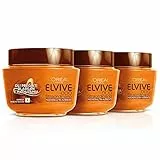Elvive L'Oréal Paris Elvive Maschera Nutriente per Capelli Secchi o Spenti Olio Straordinario, 300 ml, Confezione da 3 x 300 ml [900 ml]
