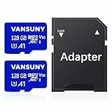 Micro SD 128 GB, Vansuny Scheda SD 128 GB con 2 Schede fino a 100 MB/sec(R), Scheda Micro SD 128 GB con Adattatore SD, A1, U3, C10, V30