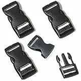 LABUYI 4 pezzi Fibbia zaino,Fibbia a scatto,Zaino fibbie in plastica,Fibbie a Scatto Doppie,Fibbia Zaino Rapido Regolabili,Fibbia a Clip per Zaino,per Cucito,Accessori,Borse(Nero,25mm)