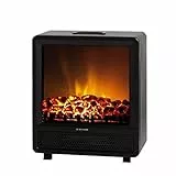 ARDES - AR350 Camino Elettrico Effetto Legna Ardente CAMINO' SQUARE, Caminetto Elettrico Effetto Fiamma Regolabile e Termostato, Stufa Finto Camino Elettrica 1500W, Stufa Elettrica Effetto Camino Nera