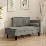 Homgoday Chaise longue con cuscino, poltrona relax, poltrona comoda, poltrona lounge, poltrona relax, comodità, per soggiorno, camera da letto, ufficio e cervicale, colore grigio chiaro
