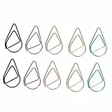 NUOBESTY 100Pcs Clip Segnalibri Marcatore Piccole Forniture Favori Drop- Misto Scuola Poster Ufficio Per Regali Graffette Decorazioni Clip Metallo Partito Pagina Forma A Forma Di Goccia A