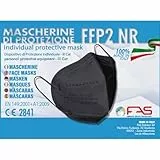 FAS MEDICAL DEVICE PROTECTION 50pz Mascherine FFP2 Nere, Confezionate Singolarmente - Anallergiche, Comode e Resistenti Mascherine con Filtro BFE  95% Certificate CE