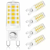 ONSTUY Lampadine LED G9 Dimmerabile,3000K Bianco Caldo,Lampadina G9 LED 4W,Equivalente 40W Lampada Alogena,400Lm,AC 220-240V, 360° Angolo Fascio,Senza Sfarfallio,Confezione da 5