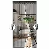 Phantasy Nero Zanzariera Magnetica per Porta, Rete Fine, Tenda Zanzariera Porta con Totalmente, si Chiude da Sola per Balcone, Installazione Facile, 90x220 CM