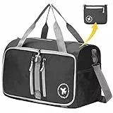 BAGZY Bagaglio a Mano 40x20x25 Borsone da Viaggio 20L Grande Pieghevole Leggero Borsa Palestra Valigia Cavalcabile Trolley Impermeabile Borsa a Tracolla Borsa Sportiva Borsa per Weekend (Grigio)