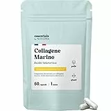 Collagene Acido Ialuronico con Vitamina C, Integratore per Pelle, Articolazioni e Ossa, 60 capsule (1 Mese), 800mg Collagene Idrolizzato Puro NATICOL, Essentials by Novoma
