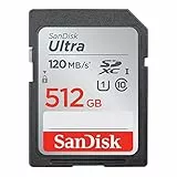 SanDisk Ultra 512GB SDXC Scheda, fino a 120 MB/s, Class 10, UHS-I, V10