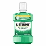 Listerine Difesa Denti e Gengive, Colluttorio a Tripla Azione, Denti Forti e Gengive Sane, Menta Fresca, 1 Litro