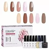 Elite99 005 - Set di smalti in gel soak off, con base coat, top coat, top coat opaco, 8 pezzi