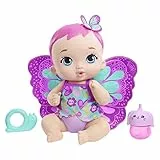 My Garden Baby - Bambola Junior Farfalla Rosa, alta 30 cm con pannolino riutilizzabile, vestiti e ali rimovibili, biberon e accessori inclusi, giocattolo per bambini, 3+ anni, GYP10