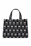 Pinko Box Shopping Orizzontale JACQU, Borsa Donna, ZZ2Q_Nero/Bianco-Antique Gold, U