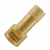 SHDIATOOL Punta per Trapano Diamantata 20mm Vacuum Brasato Foretto Diamantato con Filettatura M14 per Porcellana Piastrella Granito Marmo Taglio a Secco