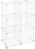Amazon Basics Scaffalatura in filo, 6 unità (Sei cubi), Bianco, 37.08 D x 76.96 W x 113.79 H cm