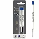 PARKER QUINKflow ricariche inchiostro per penne a sfera, punta media, blu, 3 pezzi