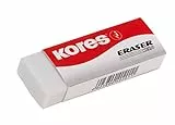 Kores - KE-20: Gomme in PVC Bianche con Rivestimento in Carta per Bambini, Studenti e Adulti, Non Tossiche e Adatte ai più Piccoli, Articoli per la Scuola e l'Ufficio, 60 x 21 x 10 mm, Confezione da 2