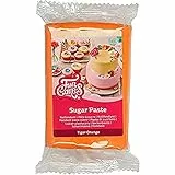 FunCakes Pasta di Zucchero Tiger Orange: facile da usare, liscia, flessibile, morbida e pieghevole, perfetta per decorare torte, halal, kosher e senza glutine. 250 gr